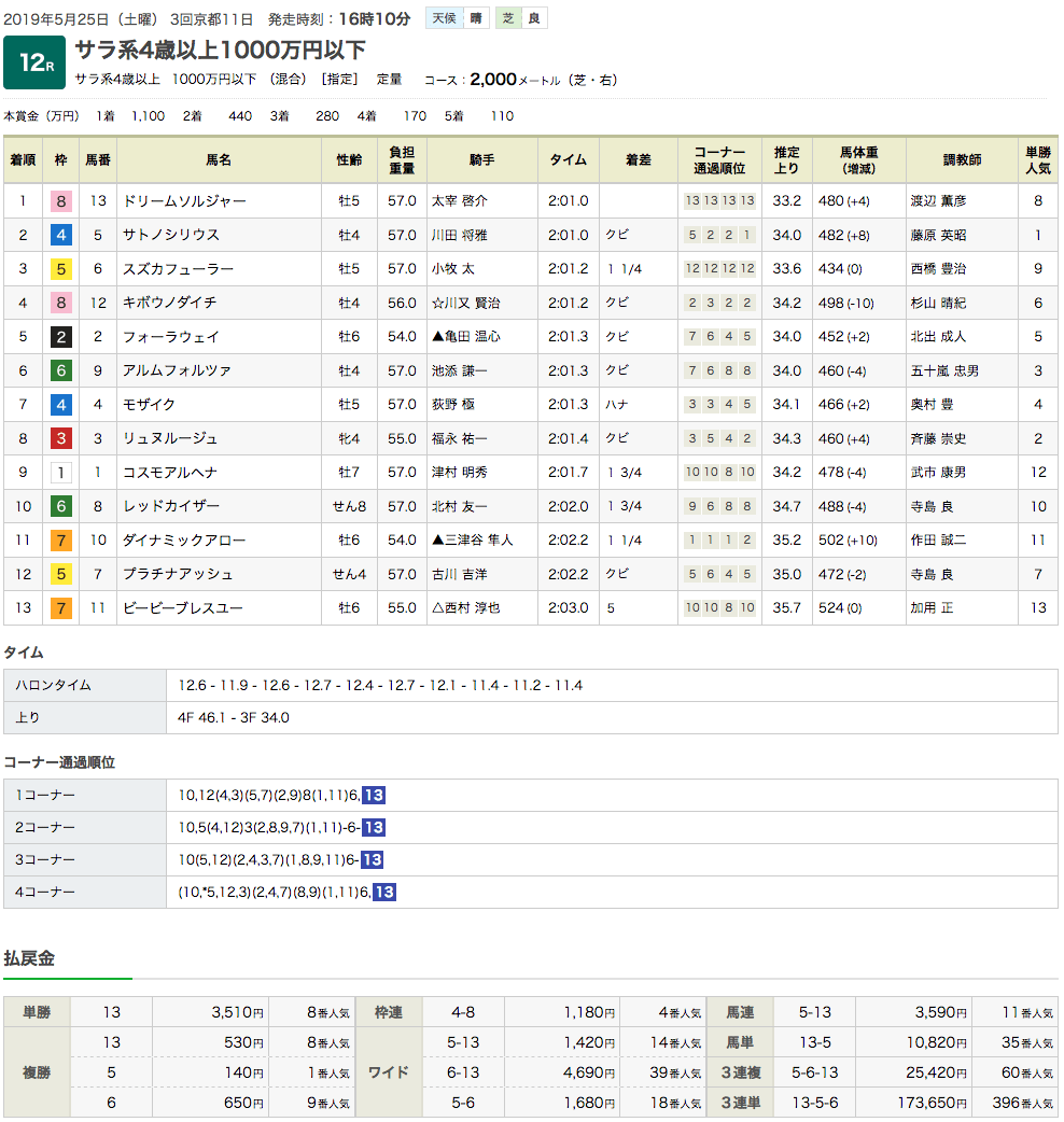 ドリームソルジャー（ドリームジャーニー産駒）が殿から鮮やかな差し切り勝ち