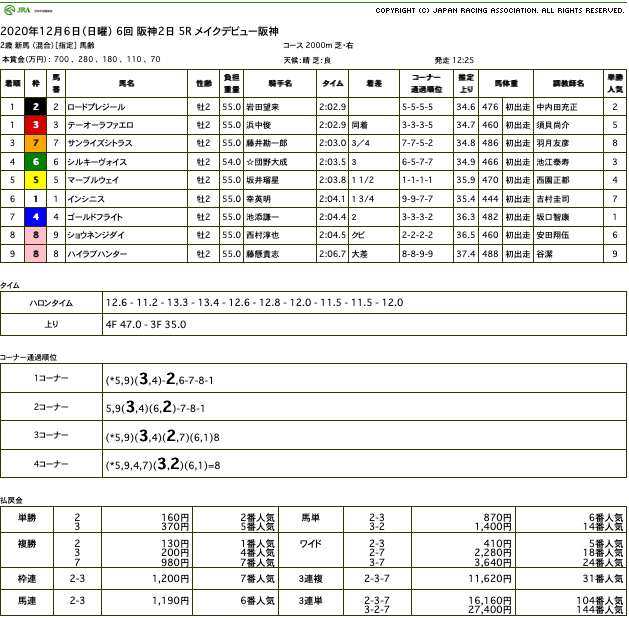 テーオーラファエロ（ゴールドシップ産駒）が勝負どころでポジション落とすも、直線巻き返して新馬勝ち