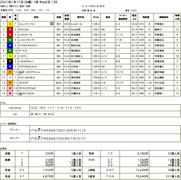 ジュニパーベリー（ゴールドシップ産駒）が狙い通りに勝利もぎ取り3勝目