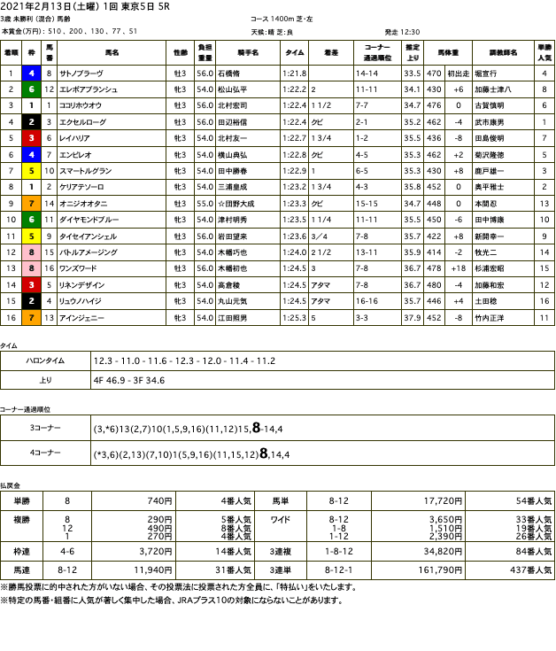 サトノブラーヴ（オルフェーヴル産駒）が既走馬相手に圧巻の差し切りで初勝利