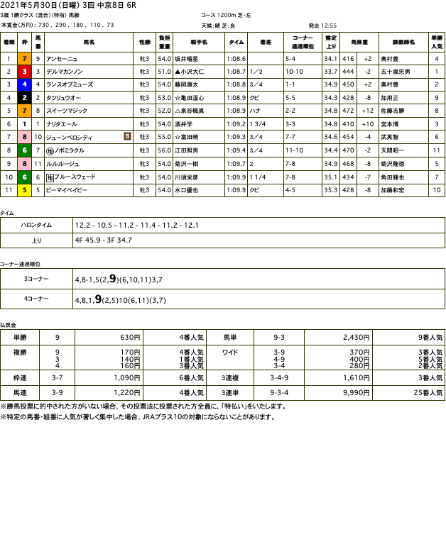 アンセーニュ（オルフェーヴル産駒）がゴール前差し切って2連勝