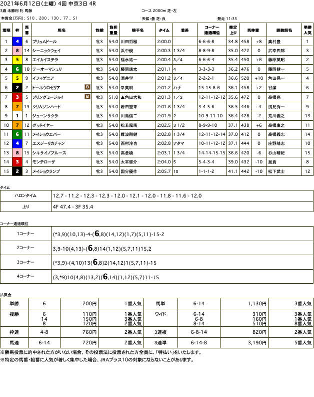 プリュムドール（ゴールドシップ産駒）が惜敗続きに終止符打って初勝利