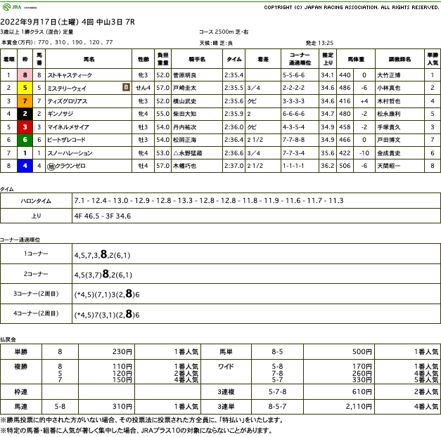 ストキャスティーク（ゴールドシップ産駒）がゴール前差し切って2勝目