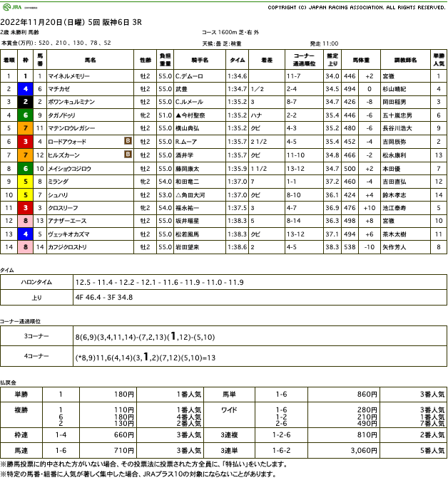 マイネルメモリー（ゴールドシップ産駒）がゴール前綺麗に差し切って初勝利