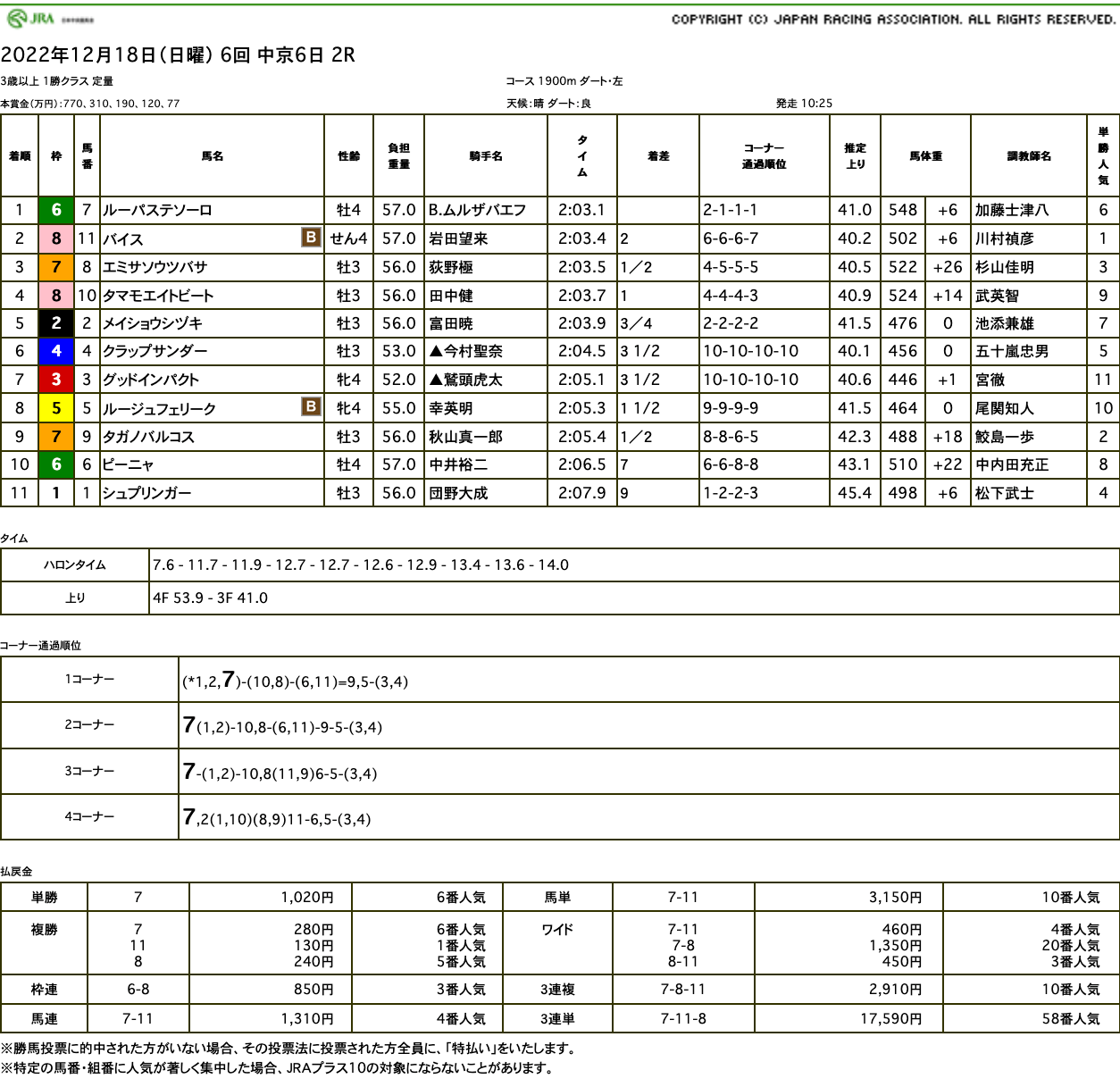 ルーパステソーロ（ゴールドシップ産駒）が直線の粘り合いを制して2勝目