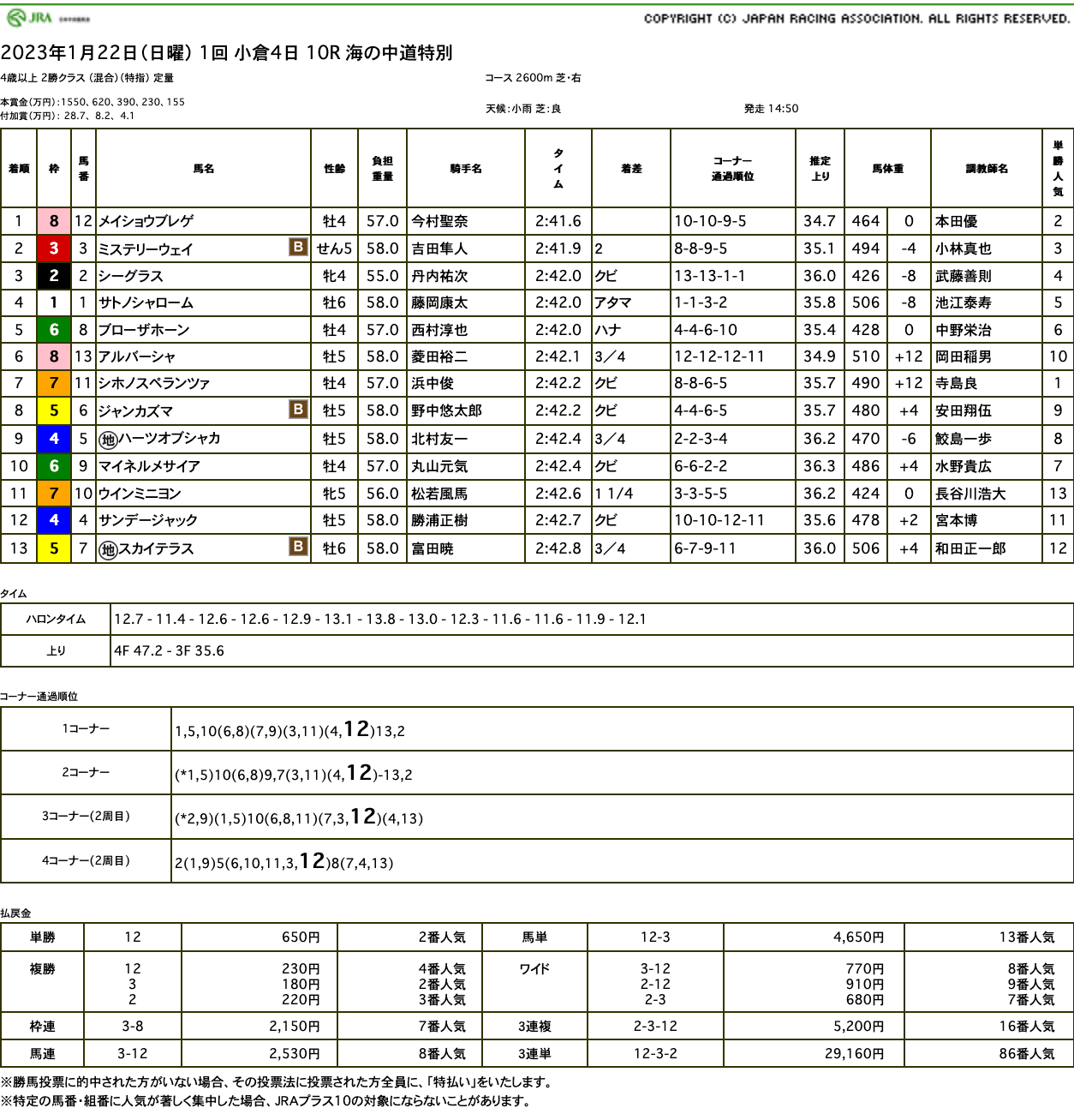 メイショウブレゲ（ゴールドシップ産駒）が大外を豪快に突き抜け3勝目