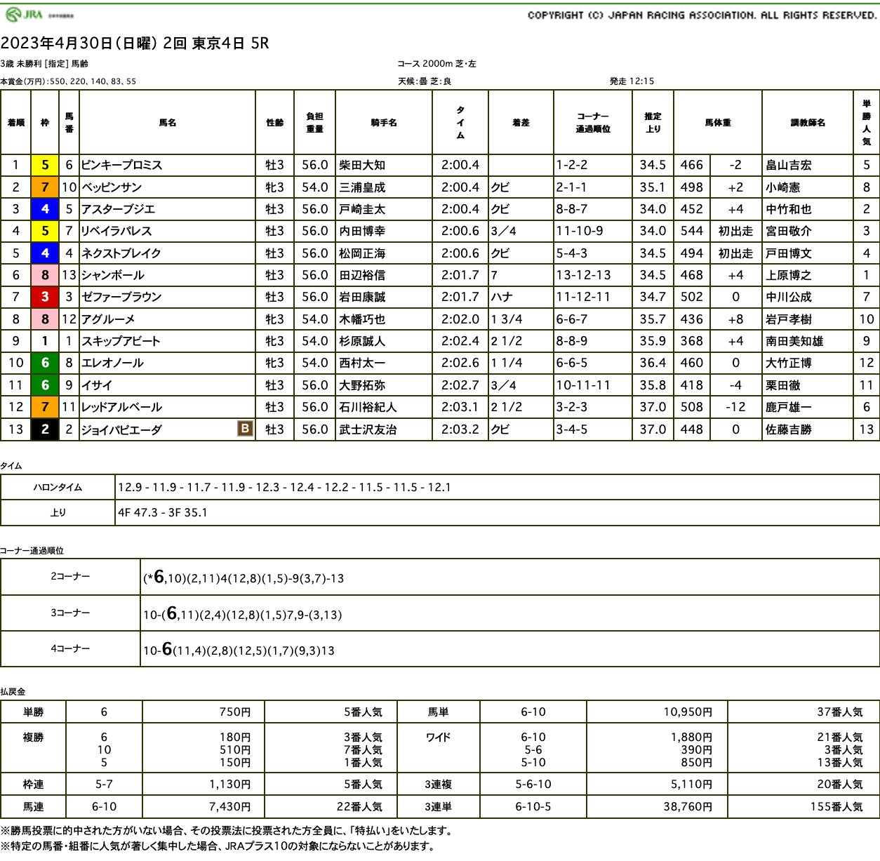 ピンキープロミス（ゴールドシップ産駒）がゴール前捉えて初勝利