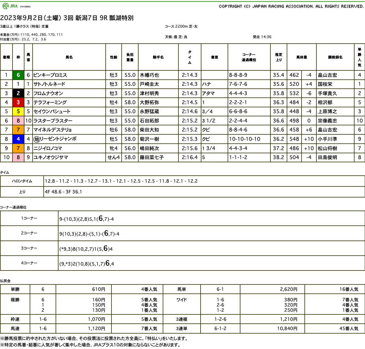 ピンキープロミス（ゴールドシップ産駒）が優勝し、キャントウェイトとの兄弟同日勝利