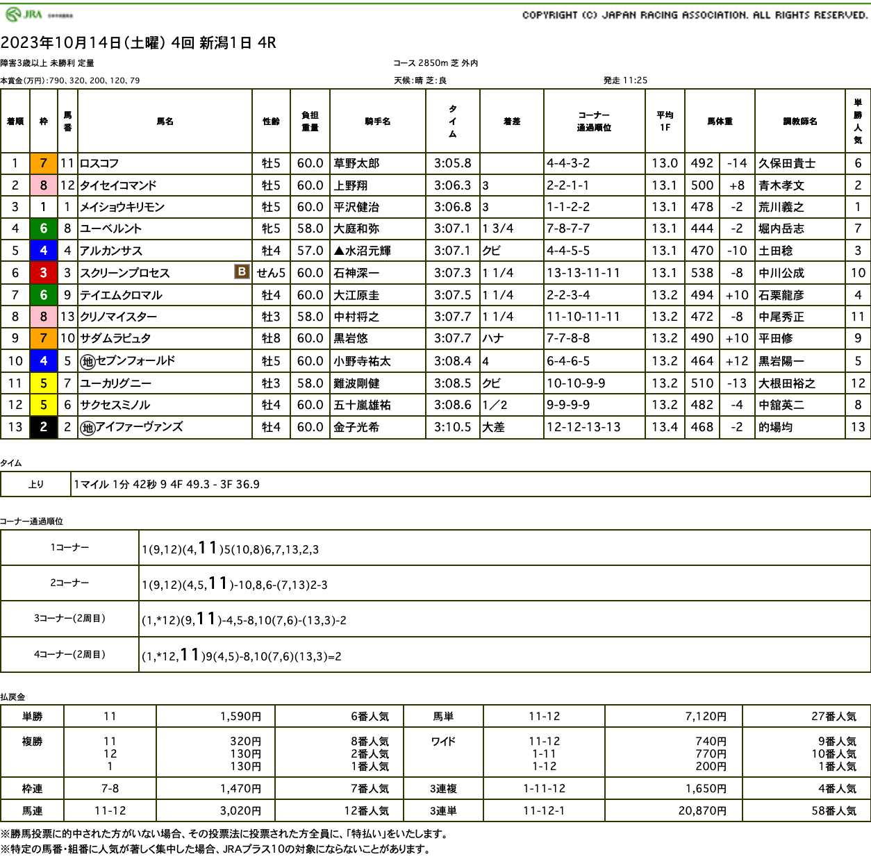 ロスコフ（オルフェーヴル産駒）がジャンプレース転向初戦を快勝