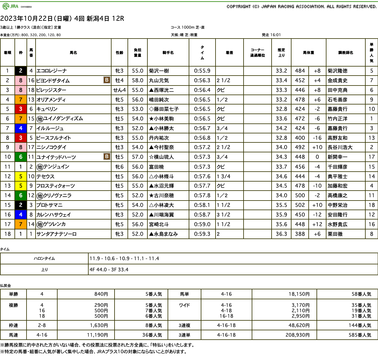 エコロレジーナ（母ハーズシャドウ　母の父オルフェーヴル）がラチ沿いを抜け出し2勝目