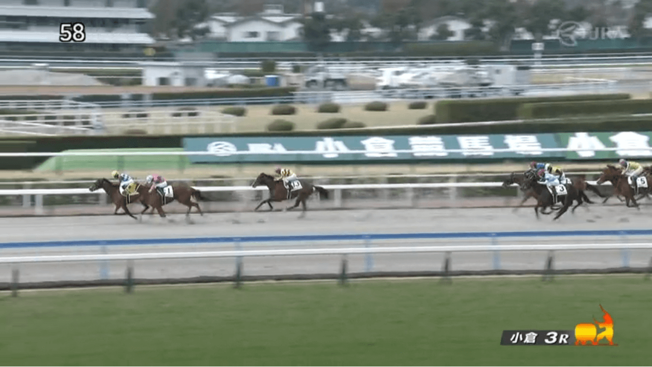 ワイルドゴーア（母ノンストップ　母の父オルフェーヴル）が狭いところを抜けきり初勝利