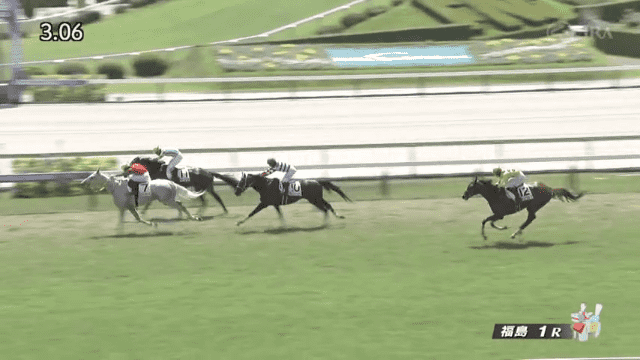 マイネルメサイア（ゴールドシップ産駒）が、直線でしぶとく脚を伸ばしてジャンプレース初勝利