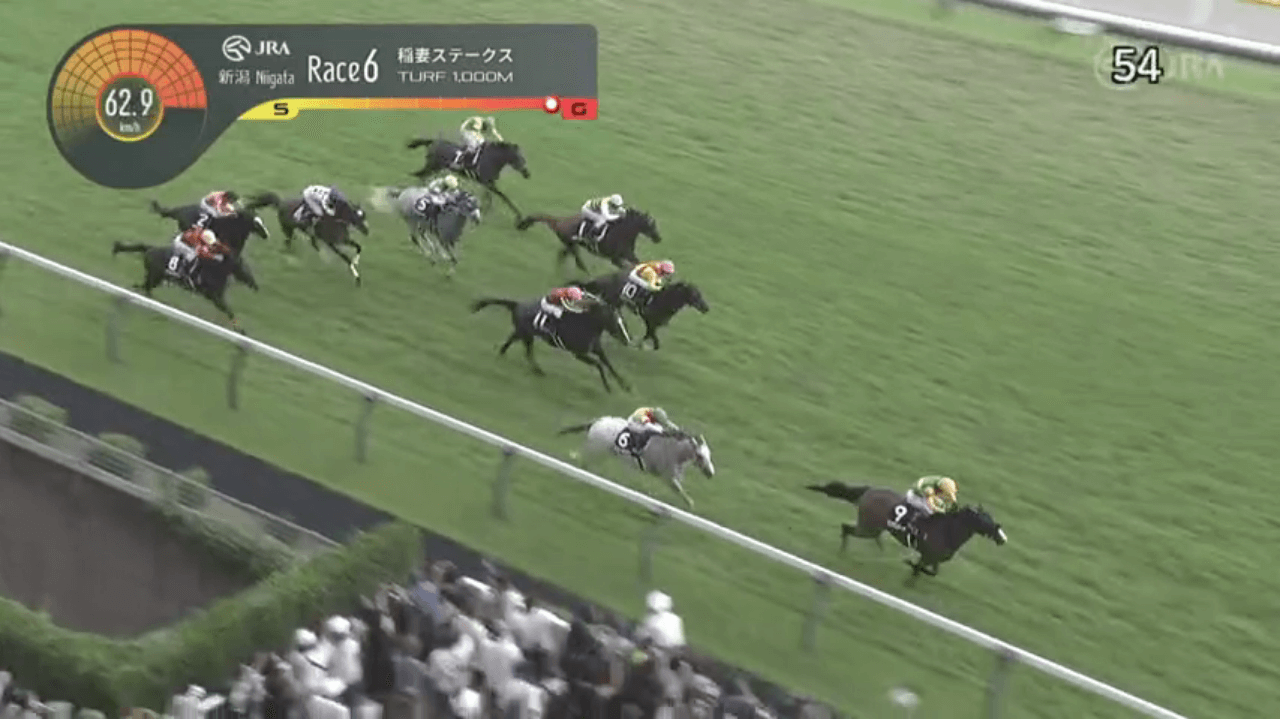 エコロレジーナ（母ハーズシャドウ　母の父オルフェーヴル）が馬群の切れ目から突き抜けオープン入り