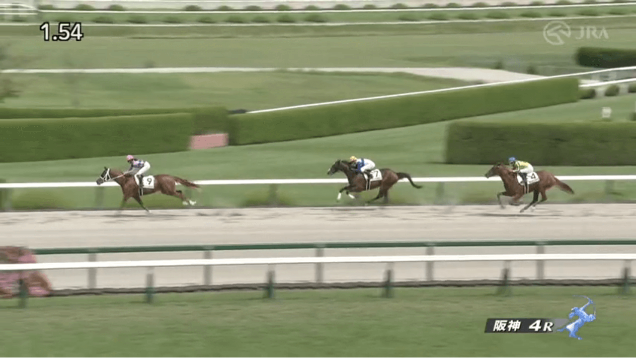 ジュウリョクピエロ（オルフェーヴル産駒）が直線外から力強く抜け出し新馬勝ち