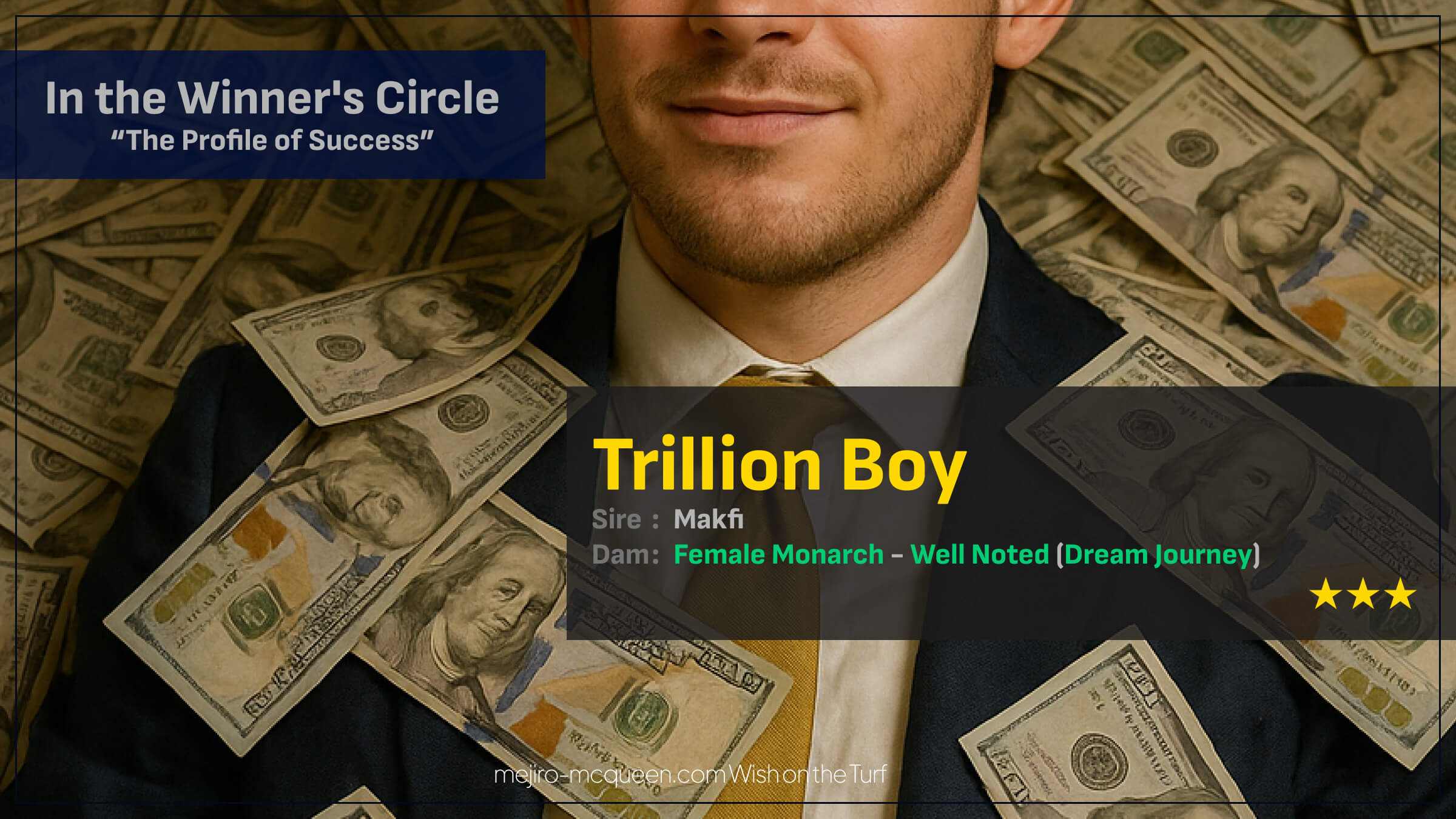 トリリオンボーイ（母フィメールモナーク　母母父ドリームジャーニー）がイン強襲でゴール前差し切り3勝目