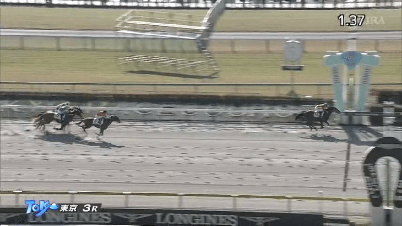 ヴンダーバール（母モンオール　母の父オルフェーヴル）が後続を引き離して逃げ切り初勝利