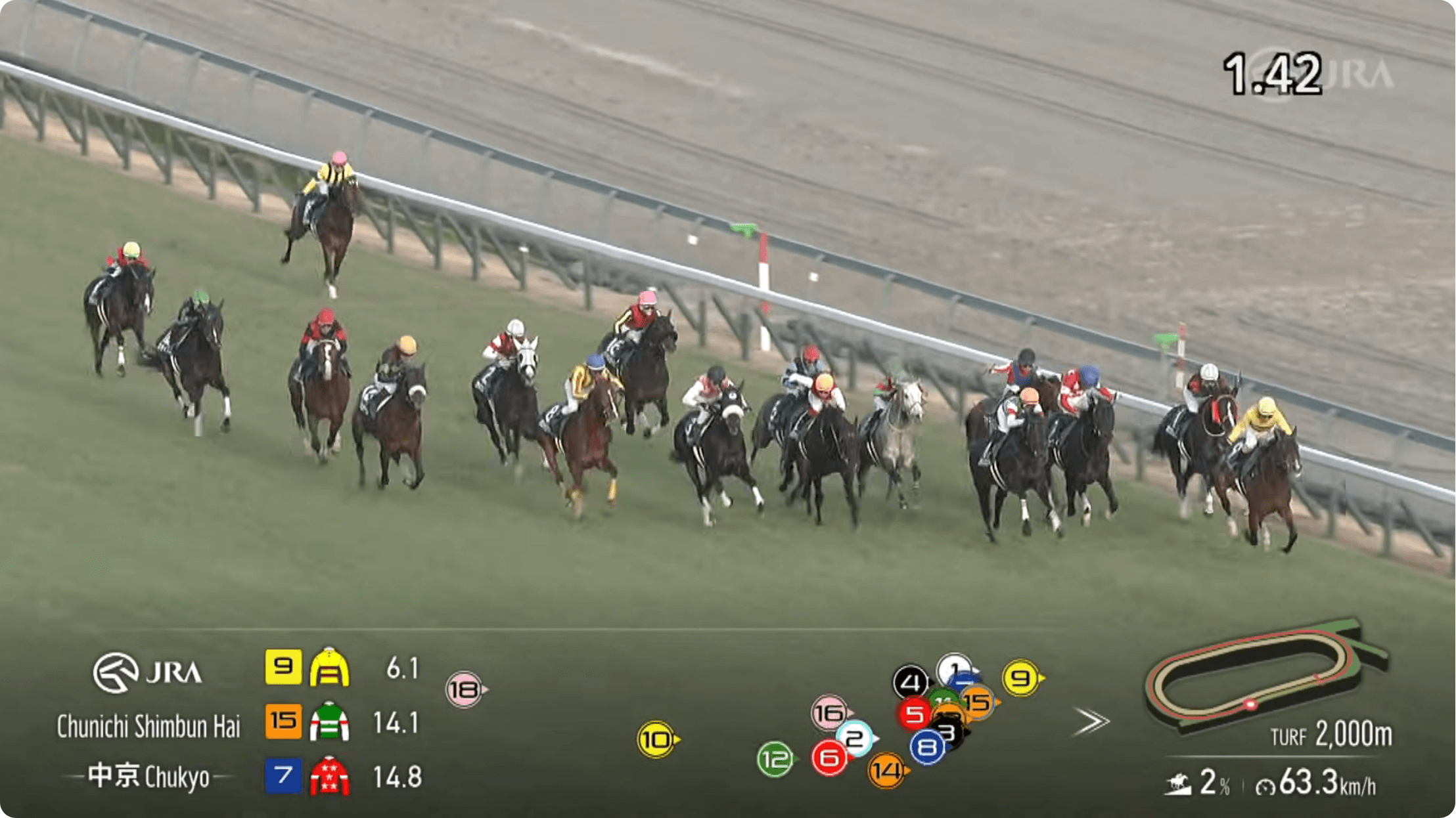 マイネルモーントは直線でじわじわと脚を伸ばすも(中日新聞杯結果)