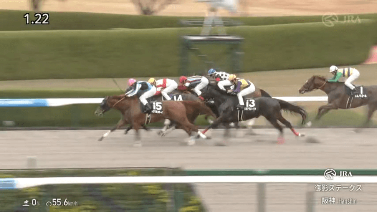 トリリオンボーイ（母フィメールモナーク　母母父ドリームジャーニー）がゴール前急追で差し切りオープン入り