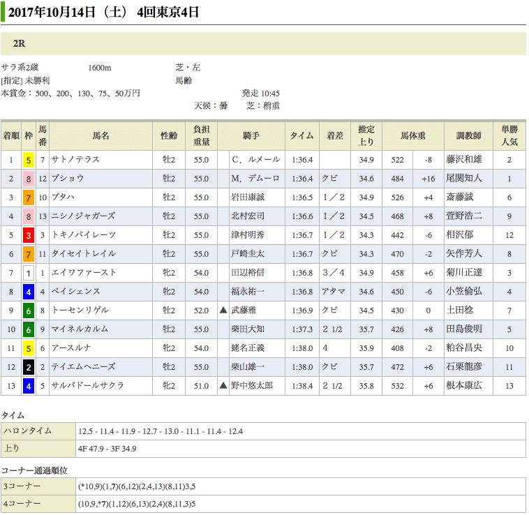 オルフェーヴル産駒、サトノテラスが初勝利