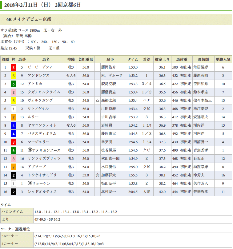 ビービーデフィ（オルフェーヴル産駒）が新馬戦を勝利